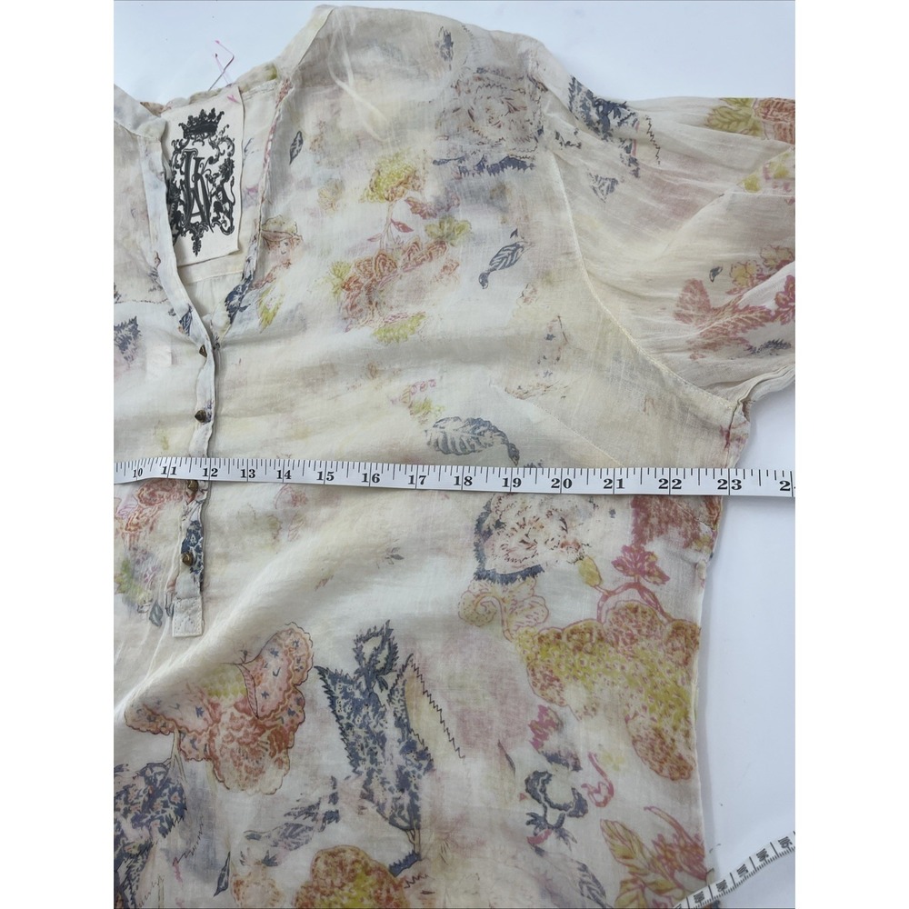 NWT Semi Sheer Tunic Top Art To Wear Romantic Boho Fairy Blouse Made in USA Sz L - Picture 9 of 9